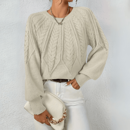 Women's Cable Knit Puff Jumper