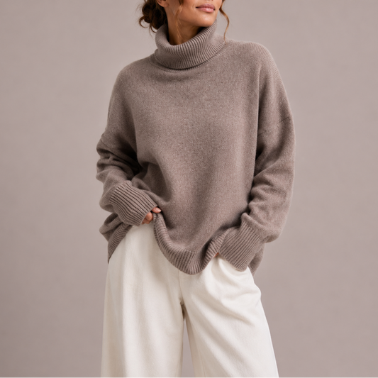 Women's Oversized Turtleneck Knit Jumper