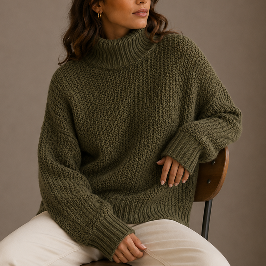 Women's Chunky Oversized Turtleneck Jumper