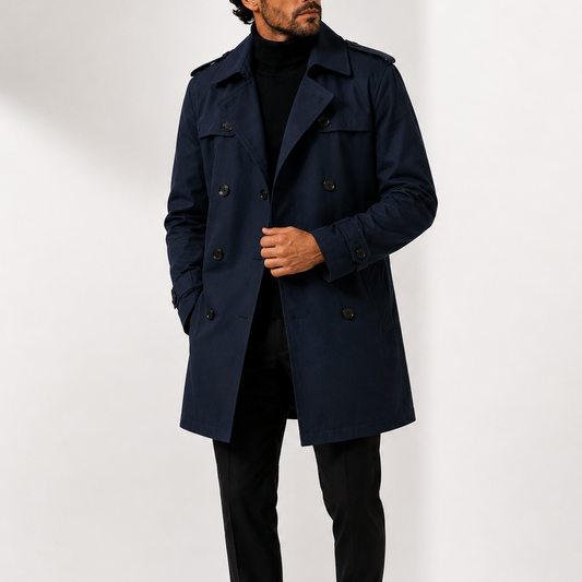 Men's Double Breasted Trench Coat