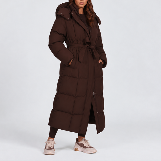 Women's Long Belted Puffer Coat