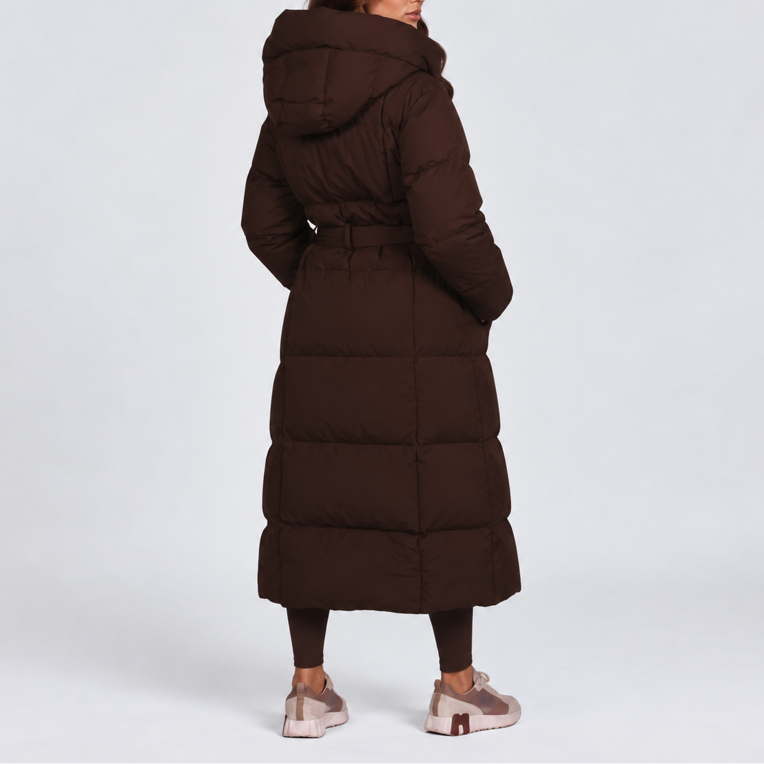Women's Long Belted Puffer Coat