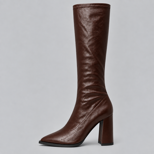 Women's Pointed Knee-High Block Boots