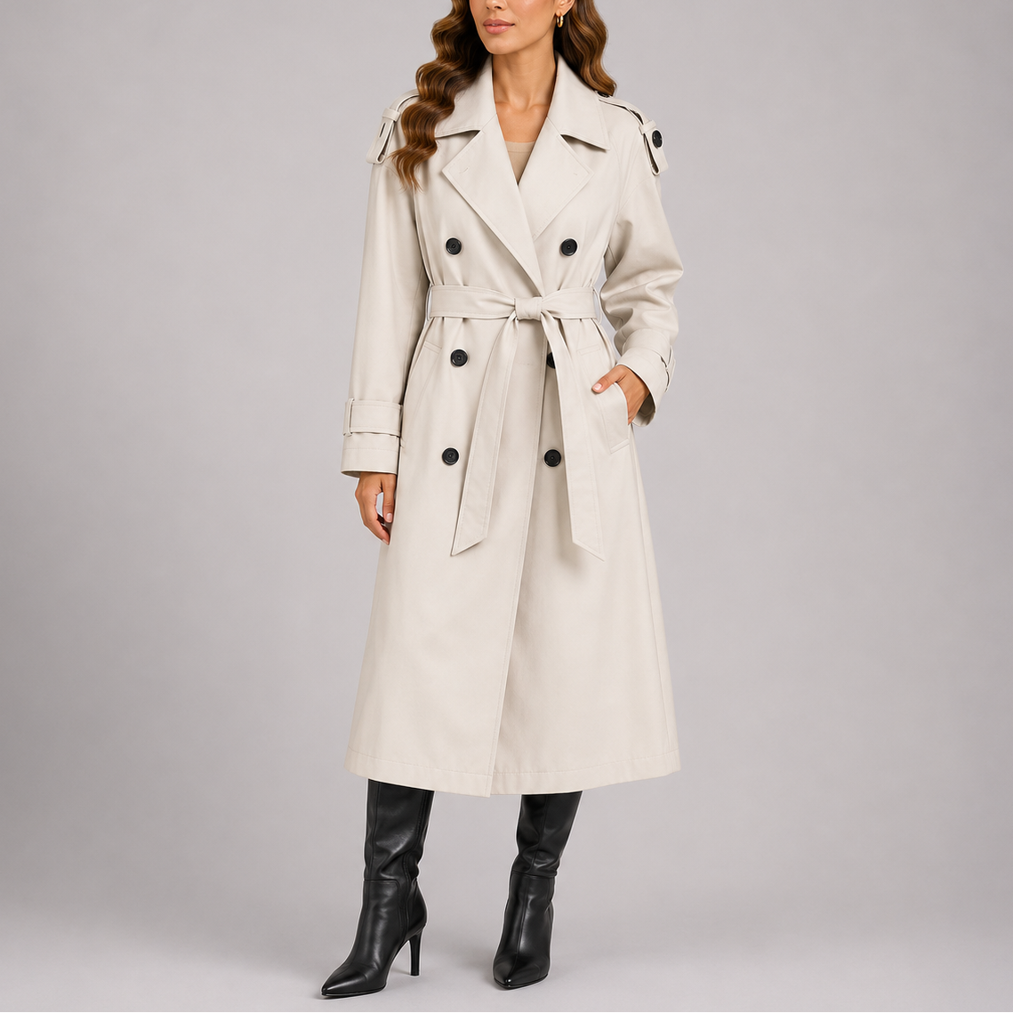 Women's Tailored Belted Trench Coat