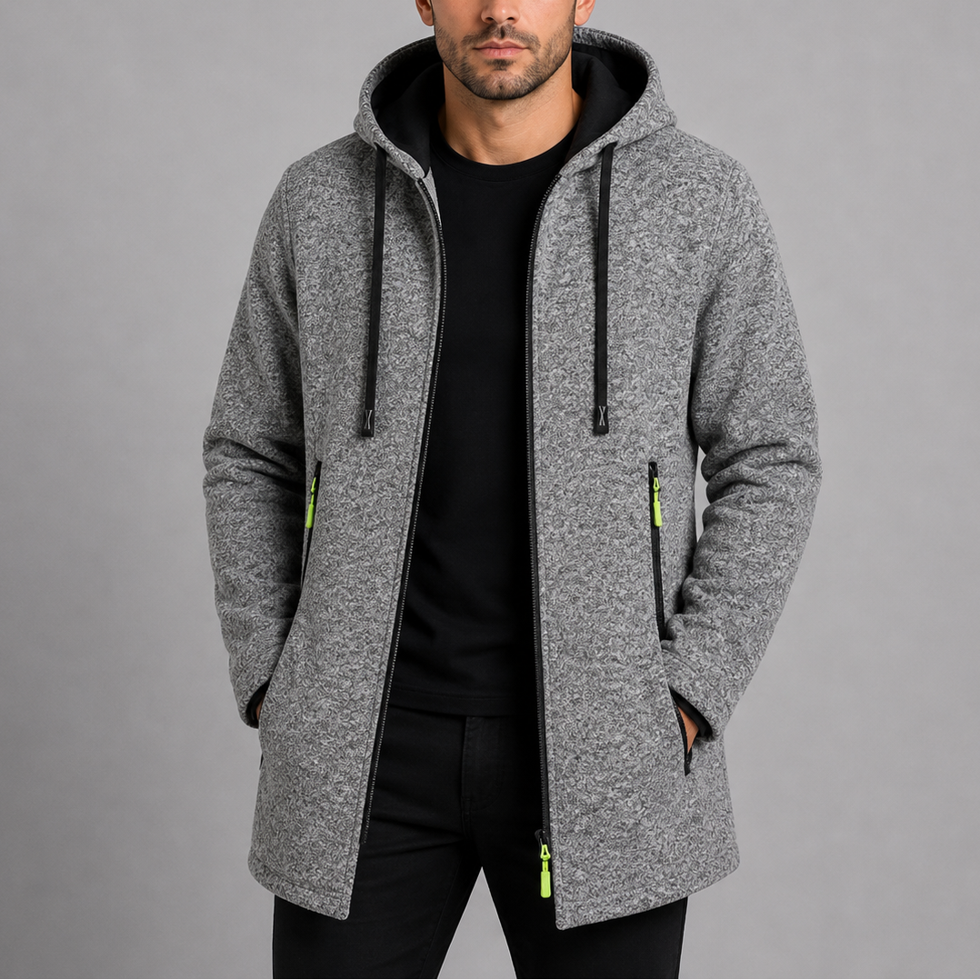 Men's Hooded Long Outdoor Coat