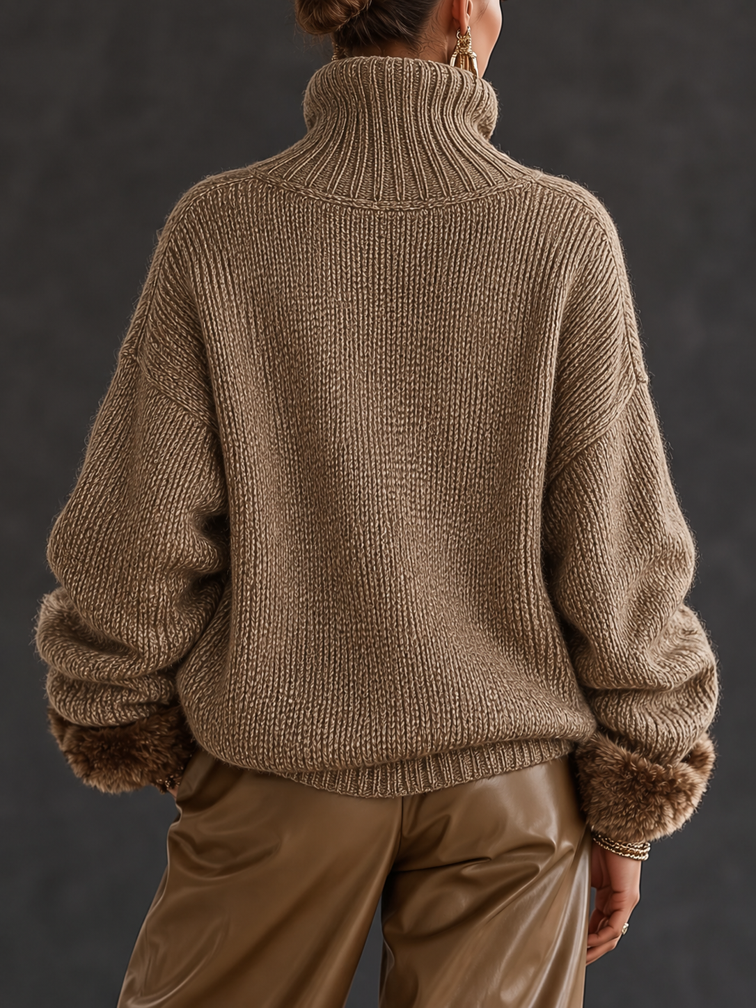 Women's Faux Fur Cuff Jumper