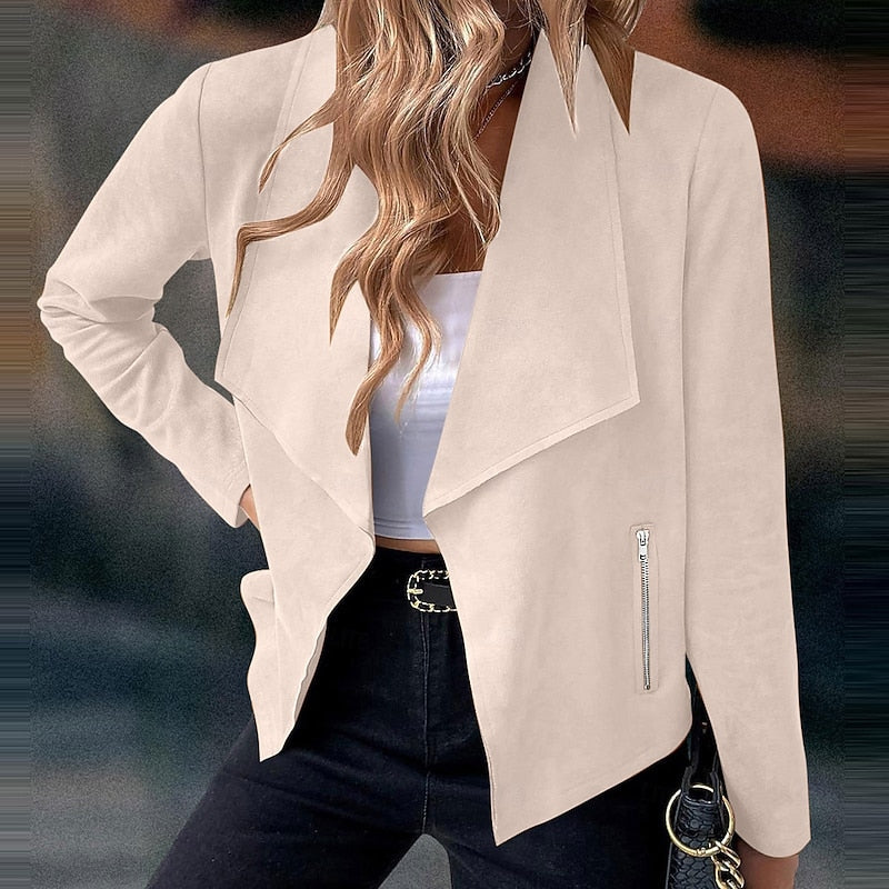 Women's Cropped Suede Casual Jacket
