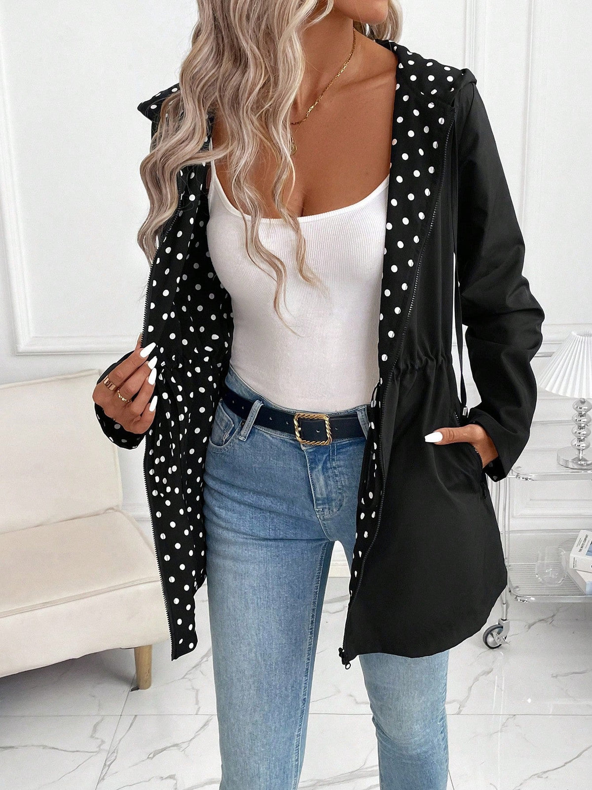 Women's Leopard Print Hooded Jacket