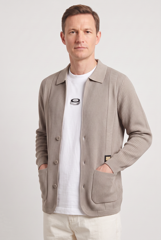 Men's Button Pocket Overshirt Cardigan