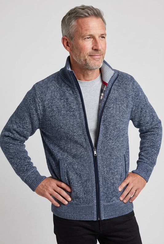 Men's Fleece Lined Zip Cardigan