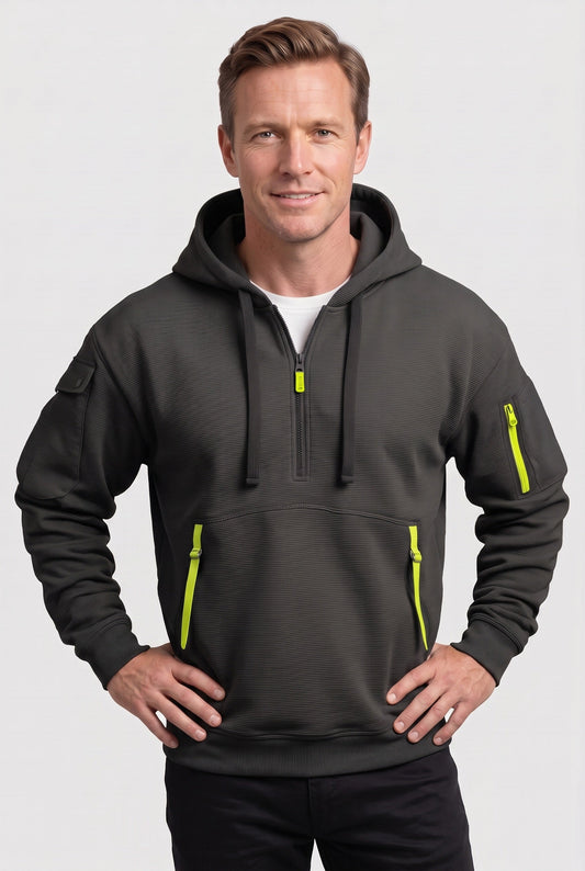 Men's Quarter Zip Pocket Hoodie