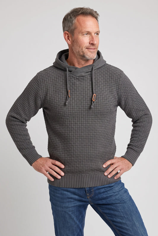 Men's Waffle Knit Pullover Hoodie