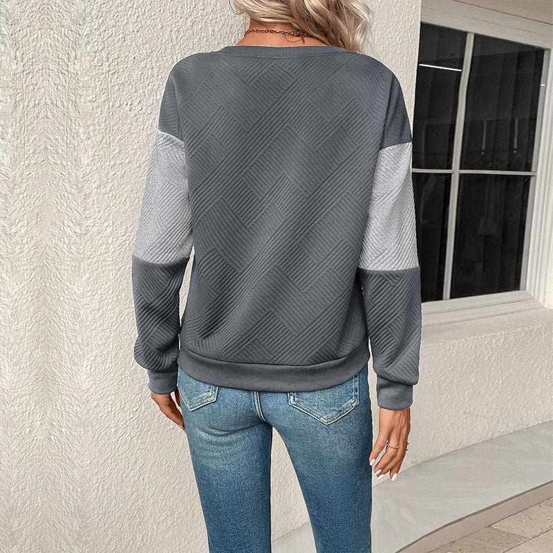 Women's Colour Block Check Sweatshirt