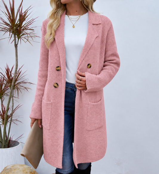 Women's Relaxed Gold Button Coat