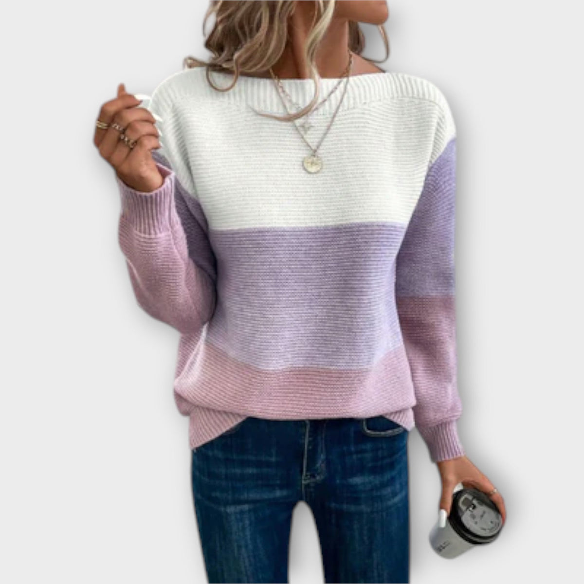 Women's Colour Block Stripe Jumper