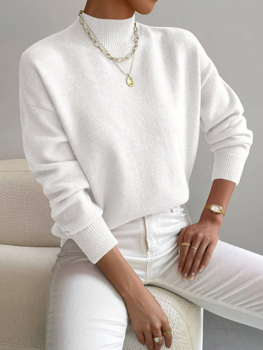Women's Relaxed Mock Neck Jumper