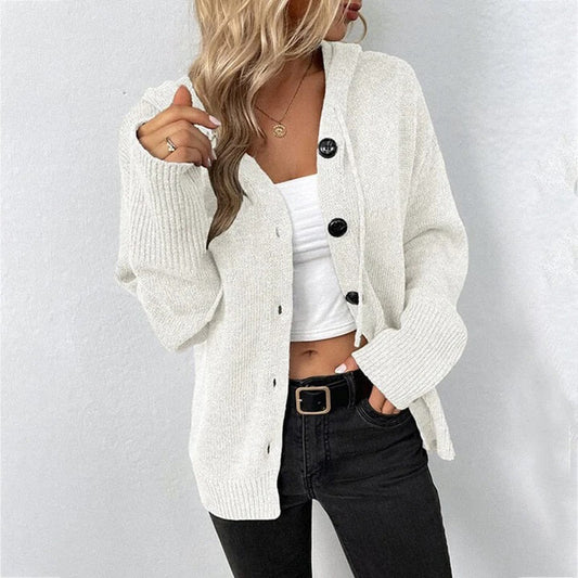 Women's Relaxed Hooded Knit Cardigan