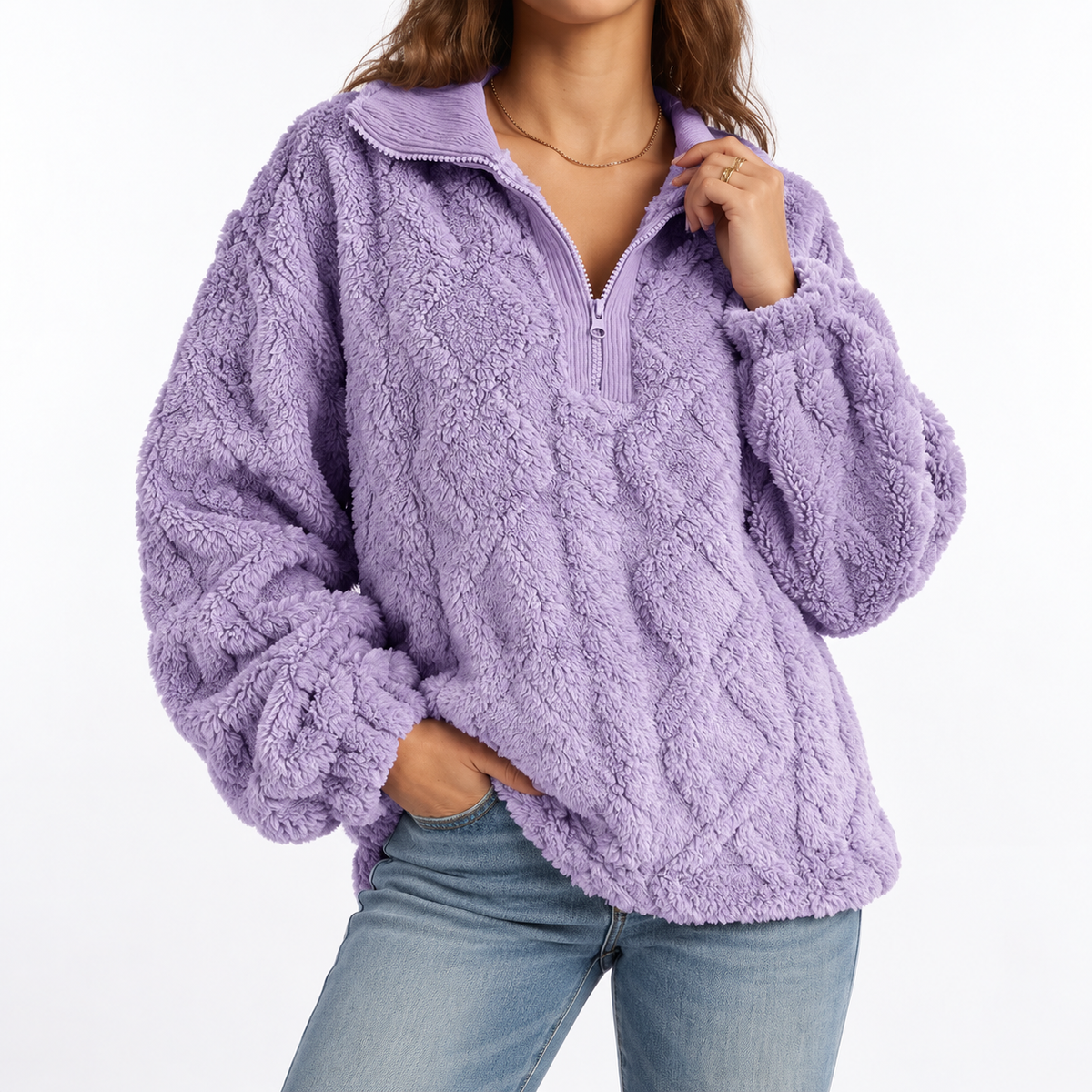 Women's Textured Quarter Zip Fleece