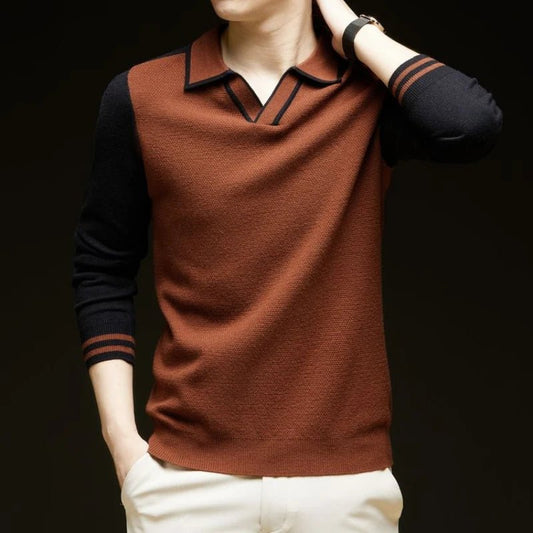 Men's Long Sleeve Polo Jumper