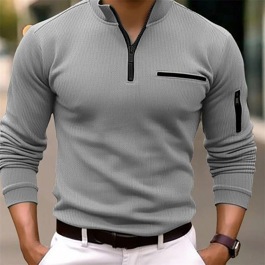 Men's Slim Fit Stand-Collar Jumper