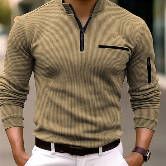 Men's Slim Fit Stand-Collar Jumper