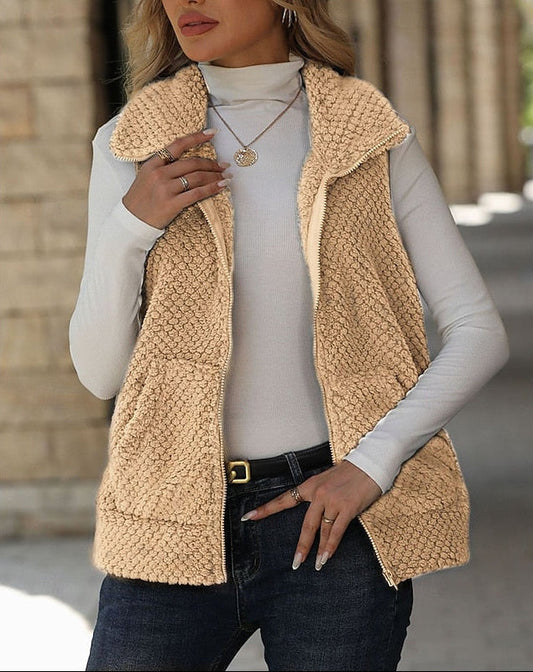 Women's Cosy Fleece Stand Gilet