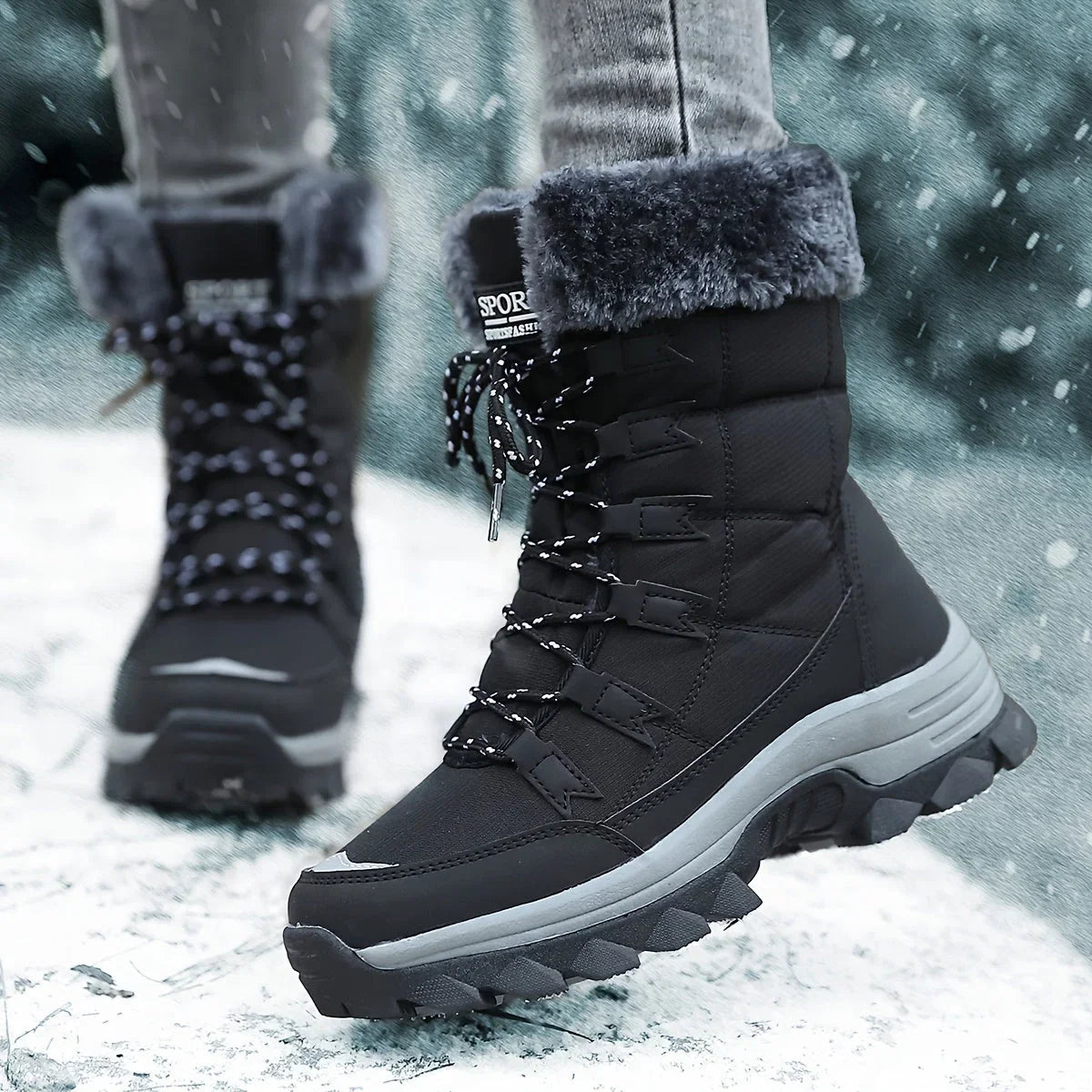 Women's Cushioned Faux Snow Boots