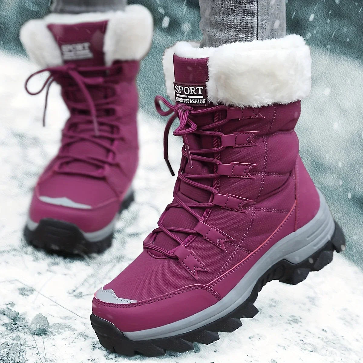 Women's Cushioned Faux Snow Boots