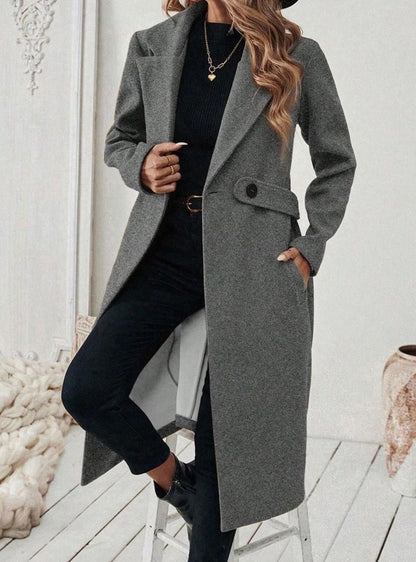 Women's Belted Long Wool Coat