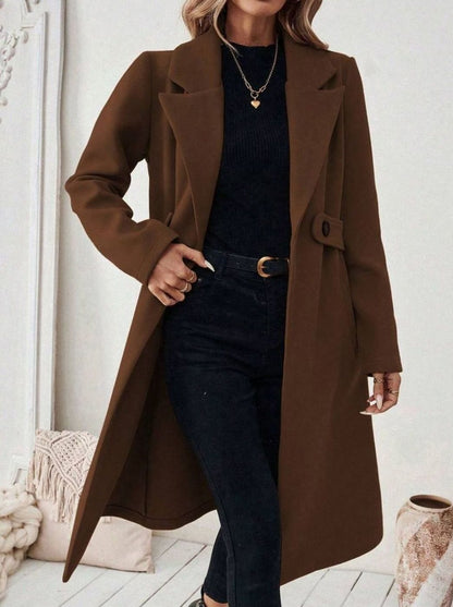 Women's Belted Long Wool Coat