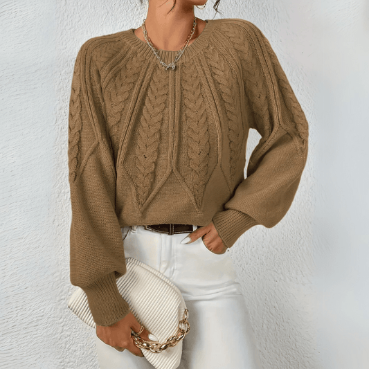 Women's Cable Knit Puff Jumper
