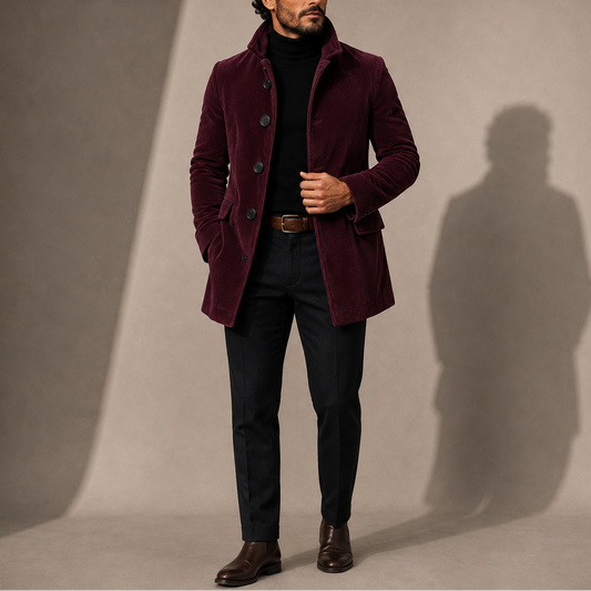 Men's Tailored Stand Collar Coat