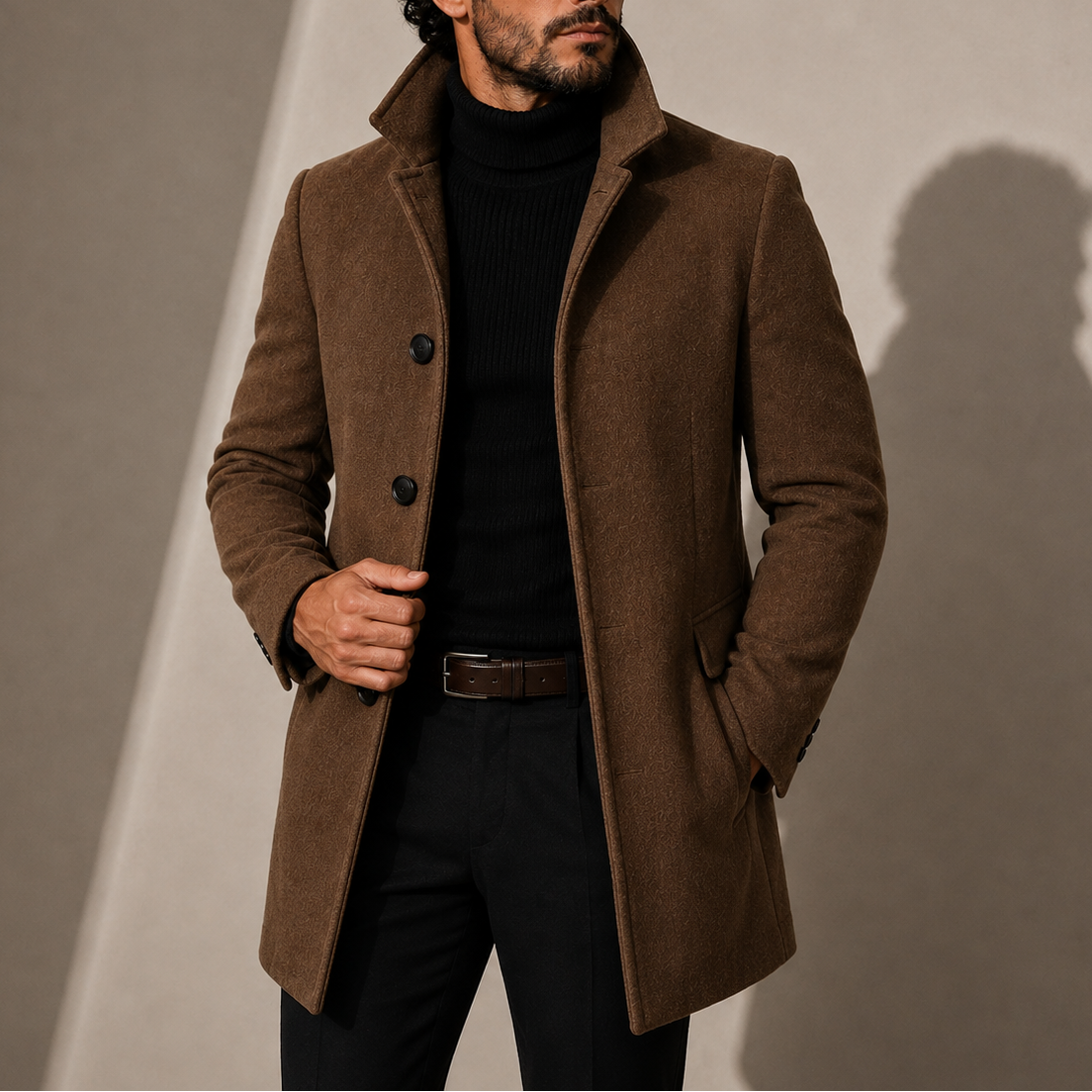 Men's Tailored Stand Collar Coat