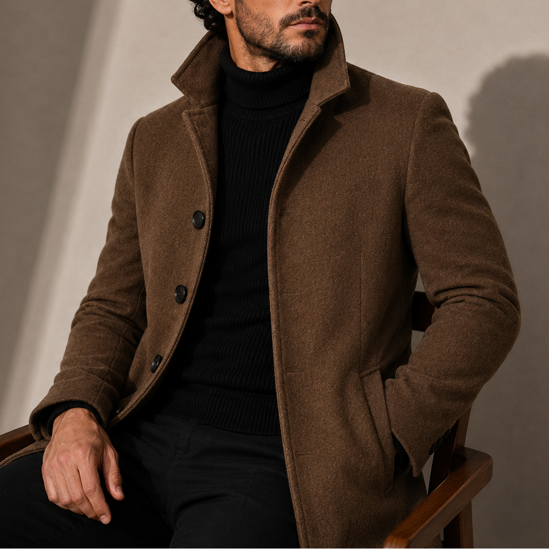Men's Tailored Stand Collar Coat