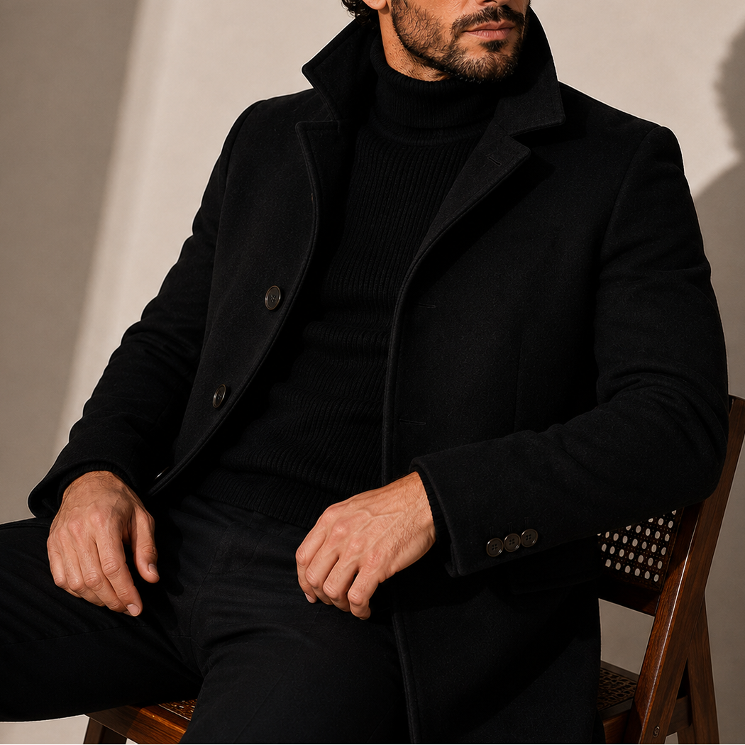Men's Tailored Stand Collar Coat
