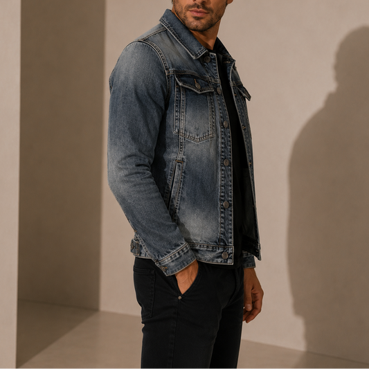 Men's Vintage Washed Denim Jacket