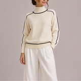 Women's Contrast Trim Turtleneck Jumper