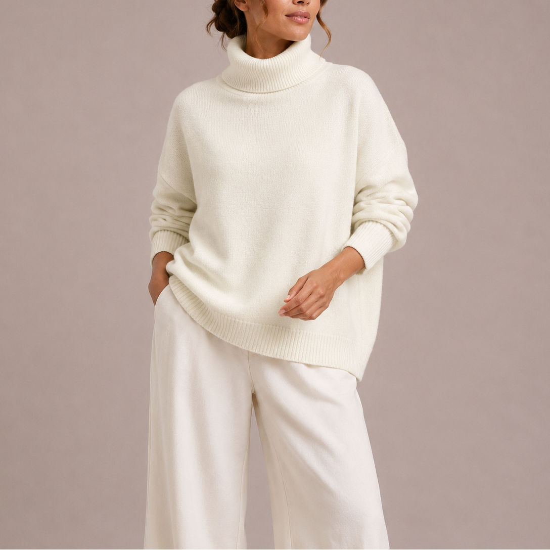 Women's Oversized Turtleneck Knit Jumper