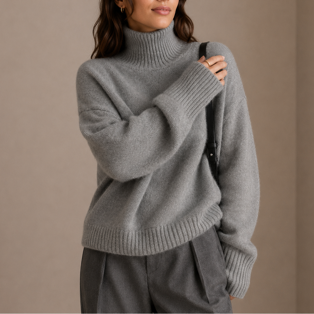 Women's  Knit Oversized Turtleneck Jumper