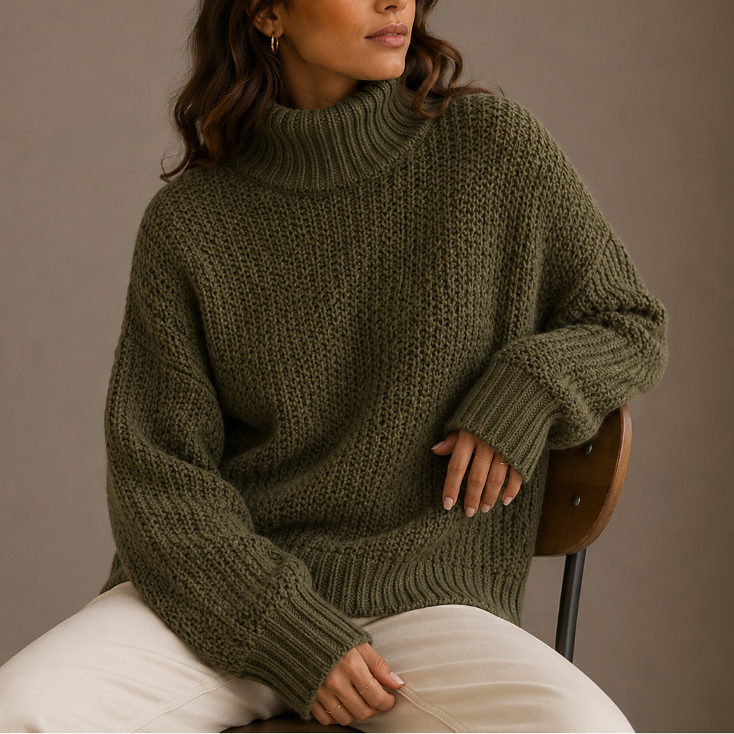 Women's Chunky Oversized Turtleneck Jumper