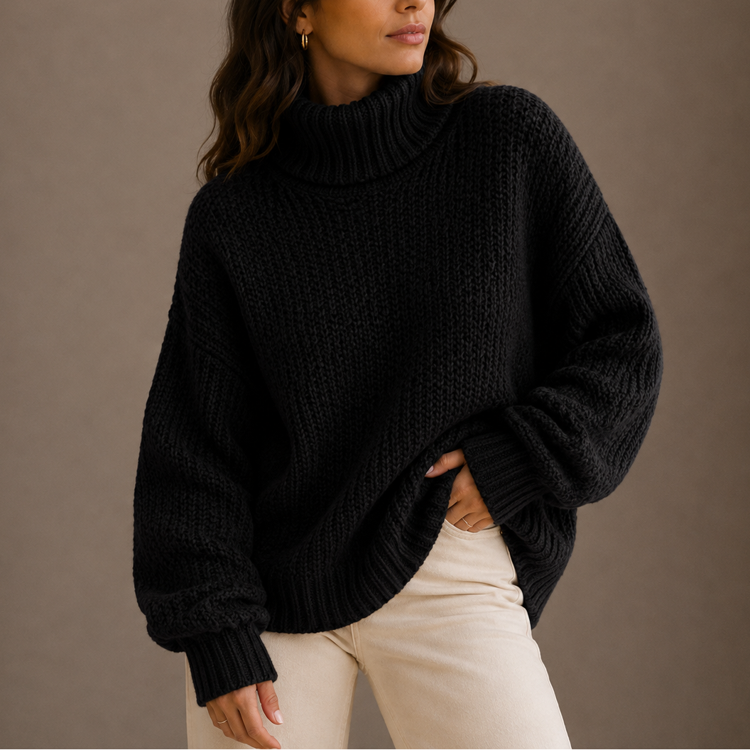 Women's Chunky Oversized Turtleneck Jumper
