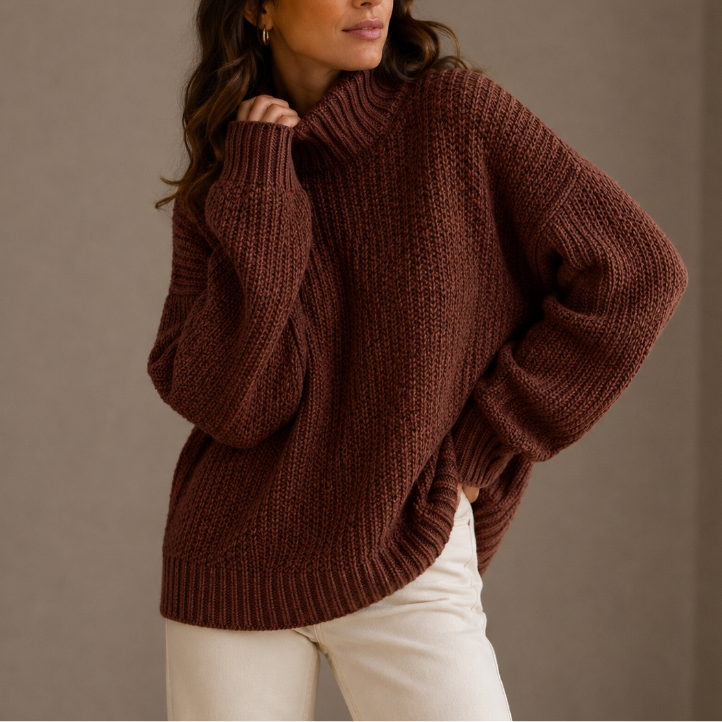 Women's Chunky Oversized Turtleneck Jumper