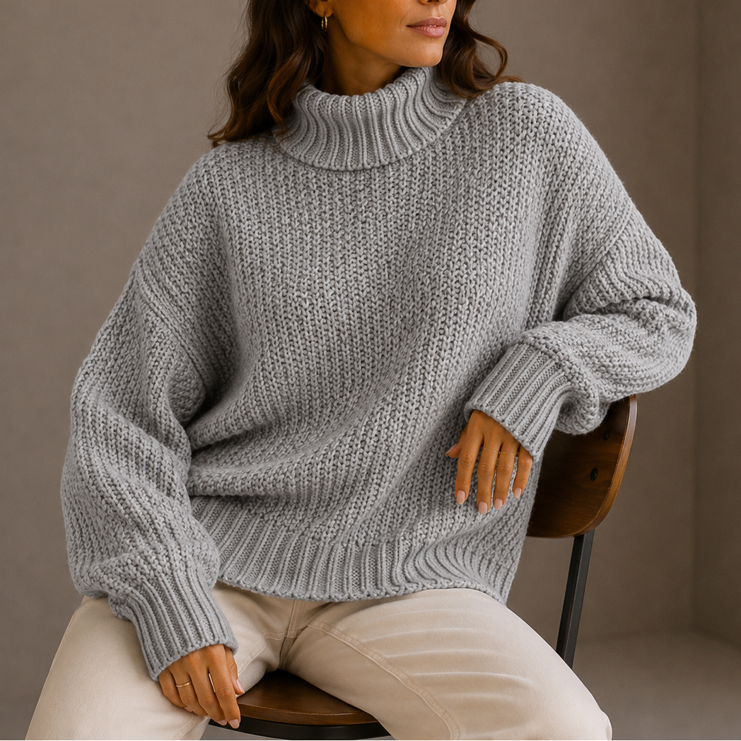 Women's Chunky Oversized Turtleneck Jumper