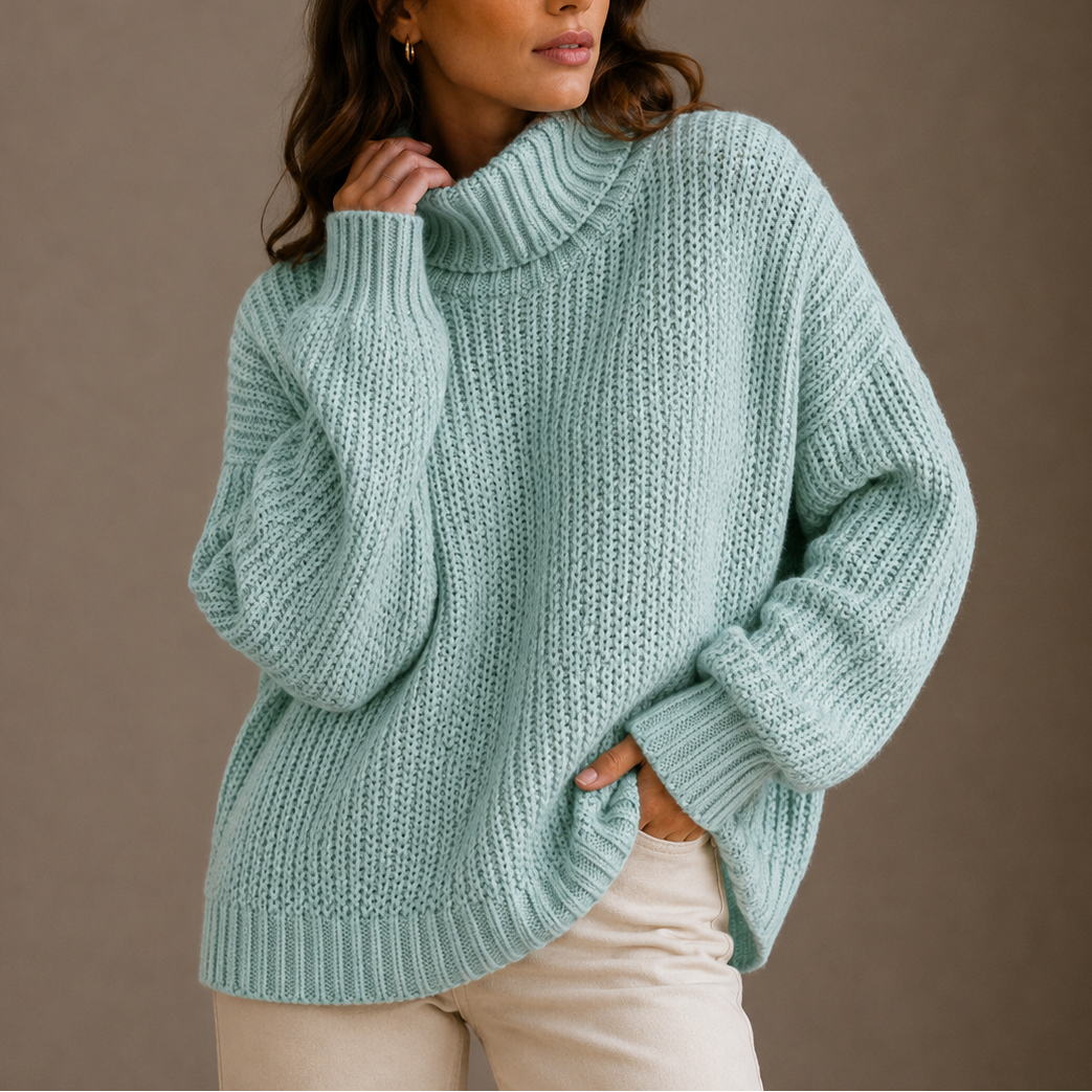 Women's Chunky Oversized Turtleneck Jumper