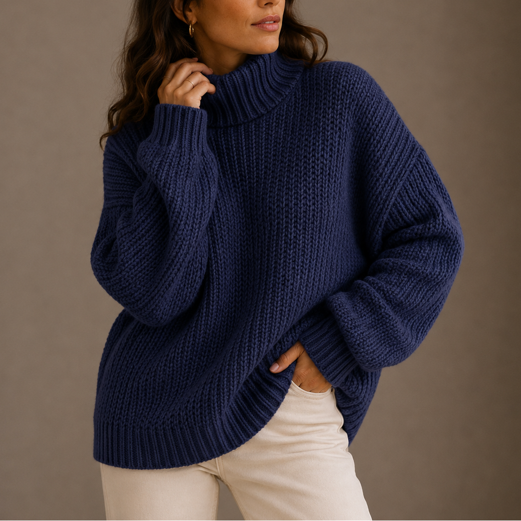 Women's Chunky Oversized Turtleneck Jumper