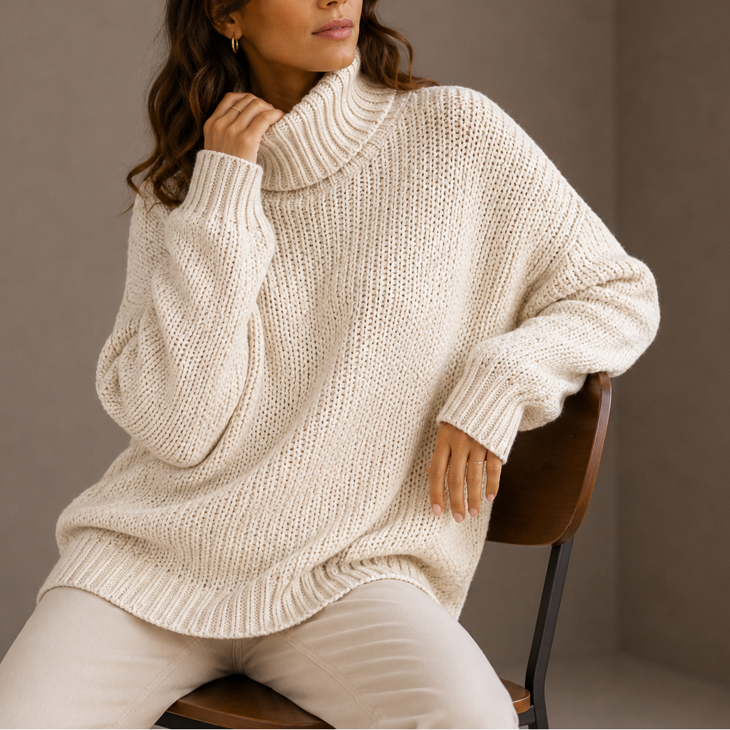 Women's Chunky Oversized Turtleneck Jumper