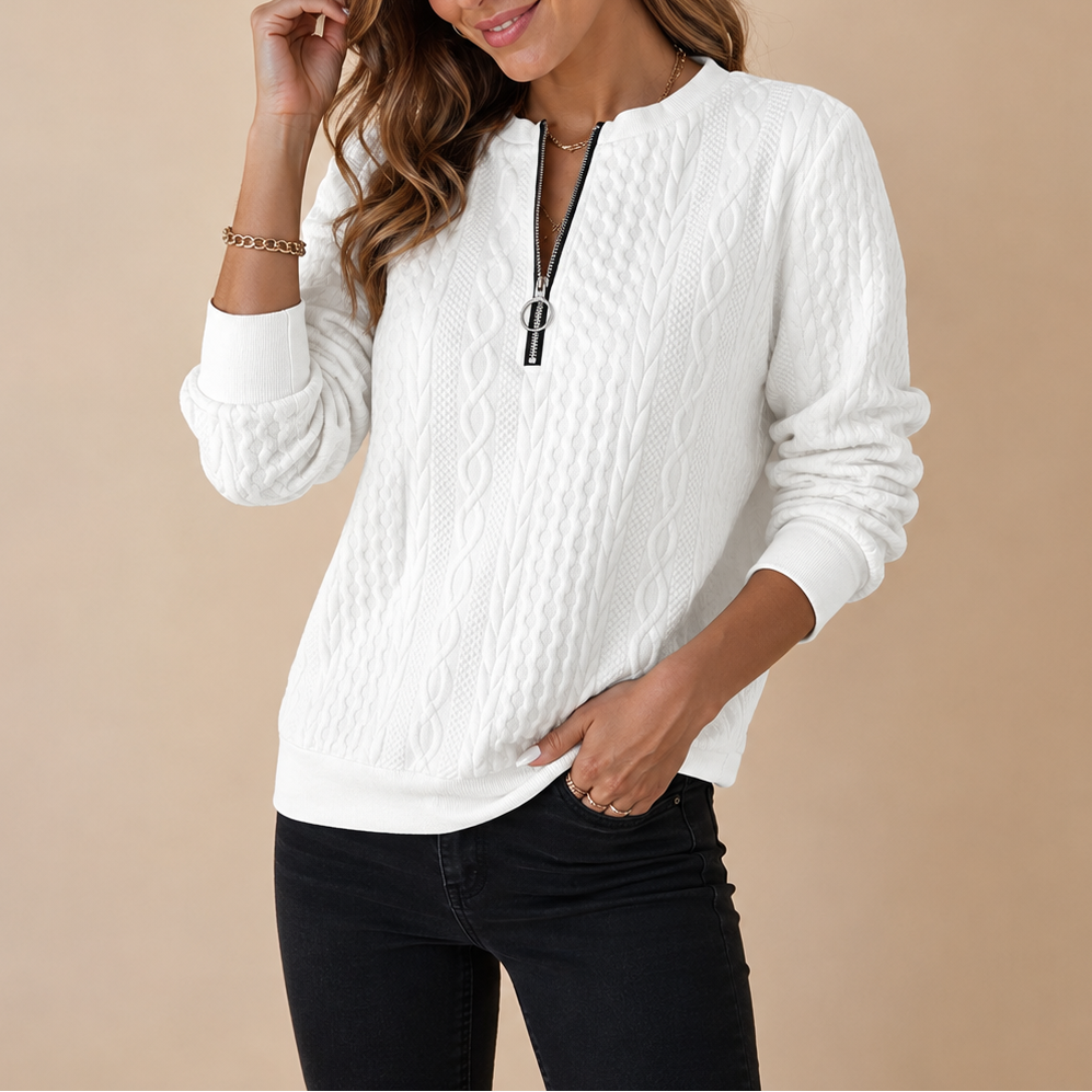 Women's Cable Knit Half-Zip Jumper