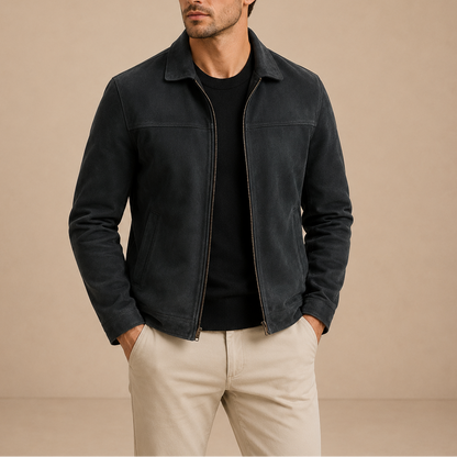 Men's Vintage Suede Zip Jacket