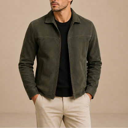 Men's Vintage Suede Zip Jacket