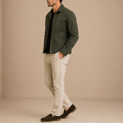 Men's Vintage Suede Zip Jacket